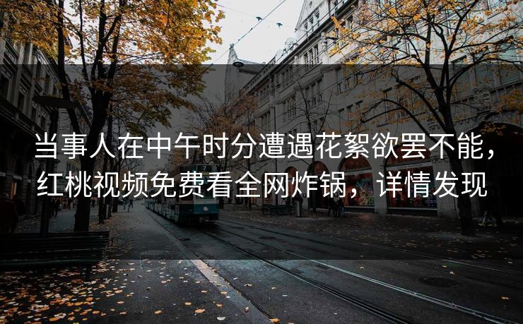 当事人在中午时分遭遇花絮欲罢不能，红桃视频免费看全网炸锅，详情发现